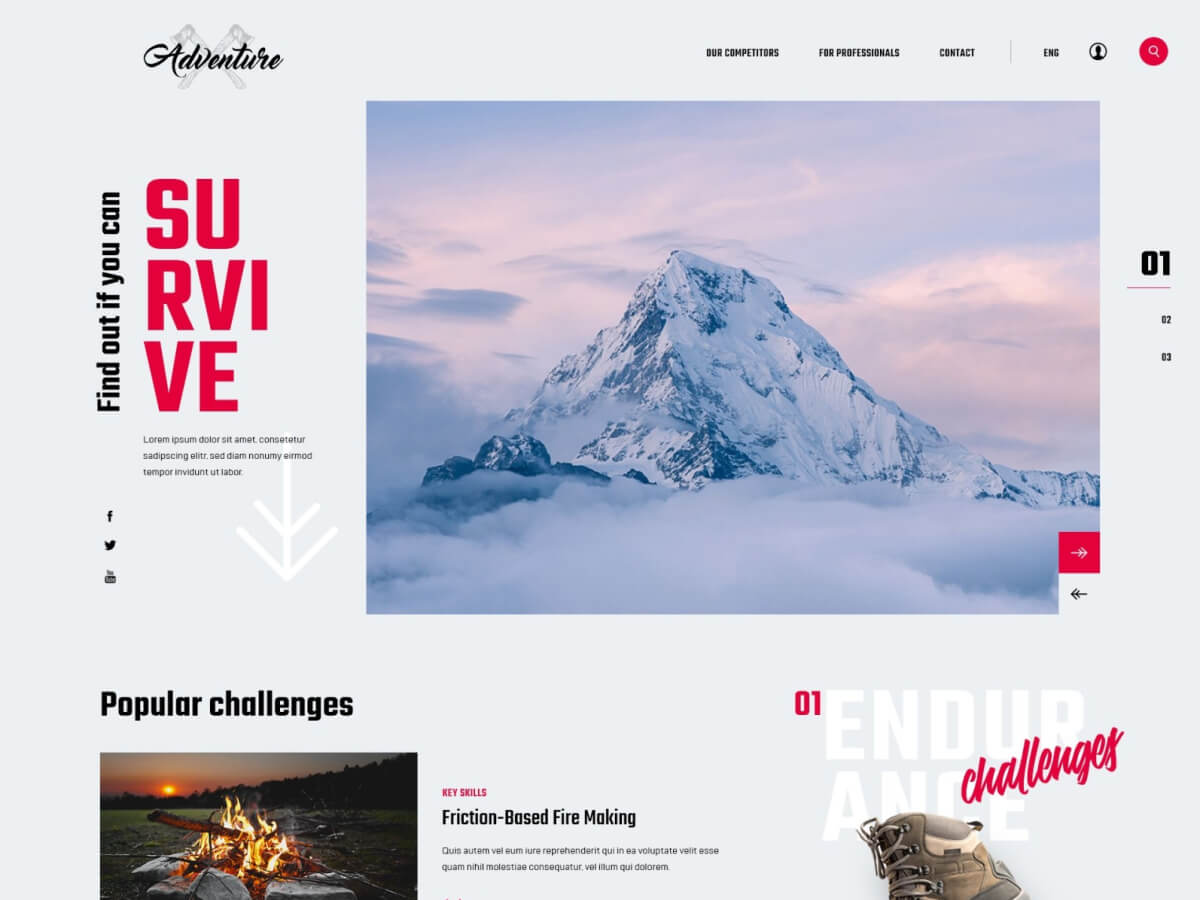 Adventure E-Commerce Template for Adobe XD