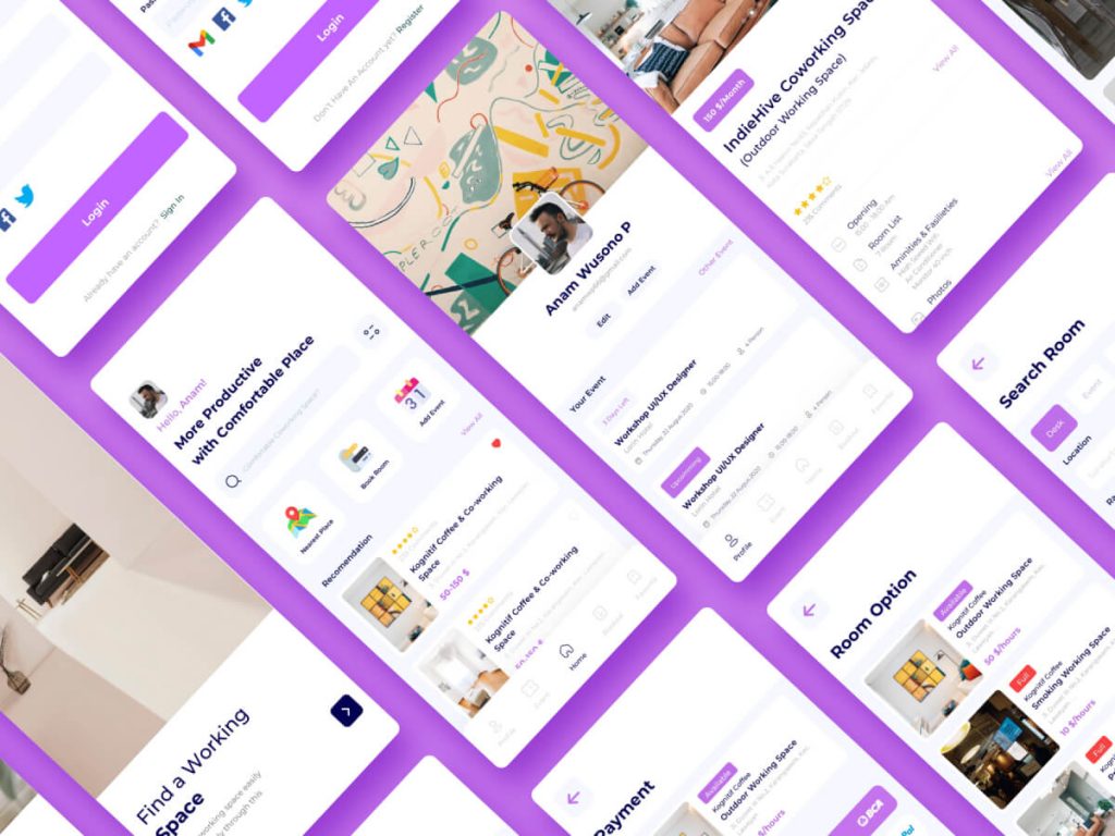 Coworking Space Adobe XD UI KIT
