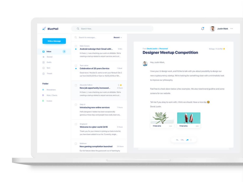 Email Interface UI Kit for Adobe XD