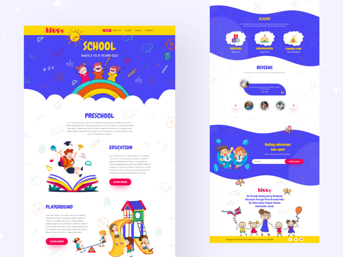 Kindergarten Web Adobe XD UI Kit