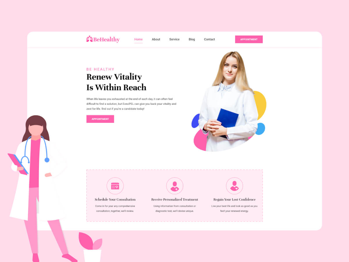 Healthy Medical Website Adobe XD UI Design