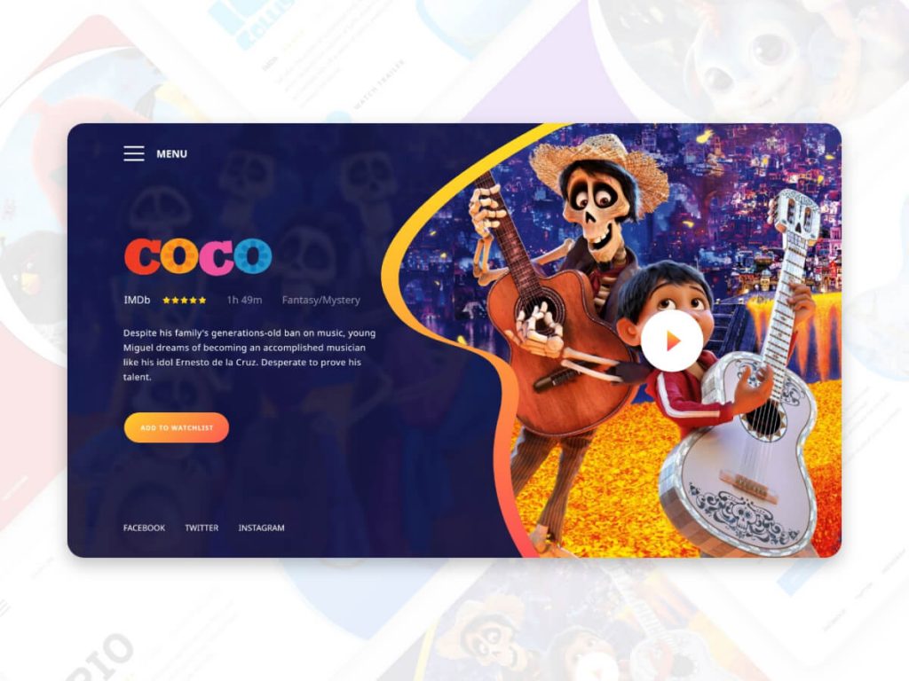 Movie Headers Pack for Adobe XD