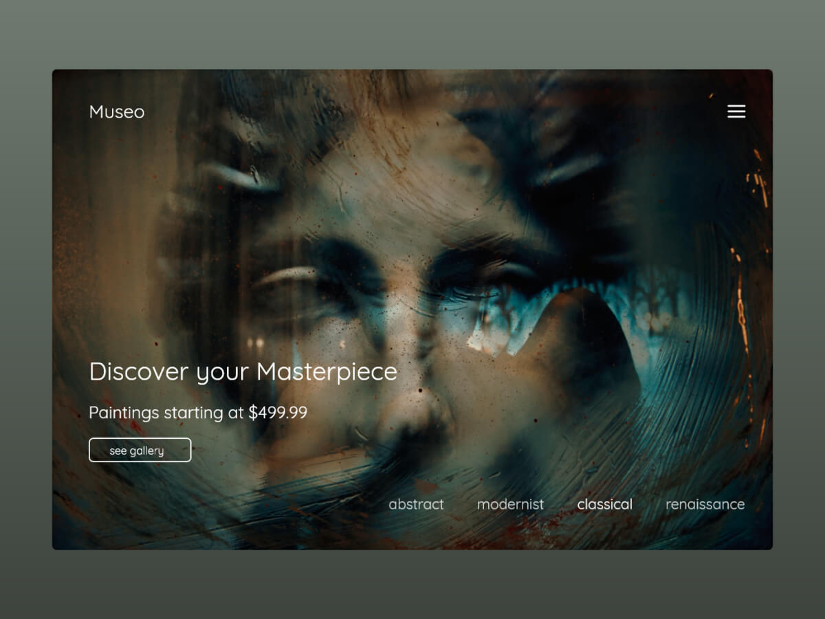 Museum Web Adobe XD UI Kit