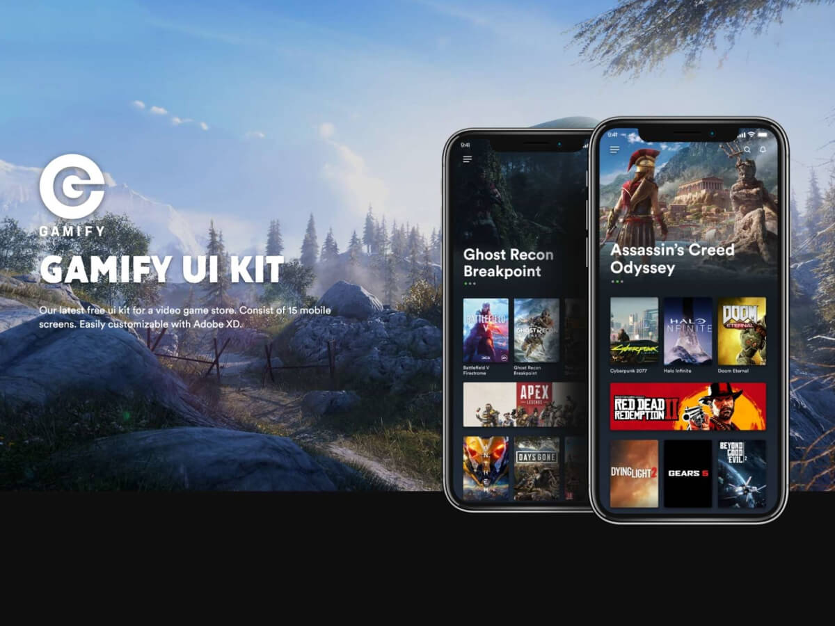 Steam Concept Mobile Adobe XD UI Kit