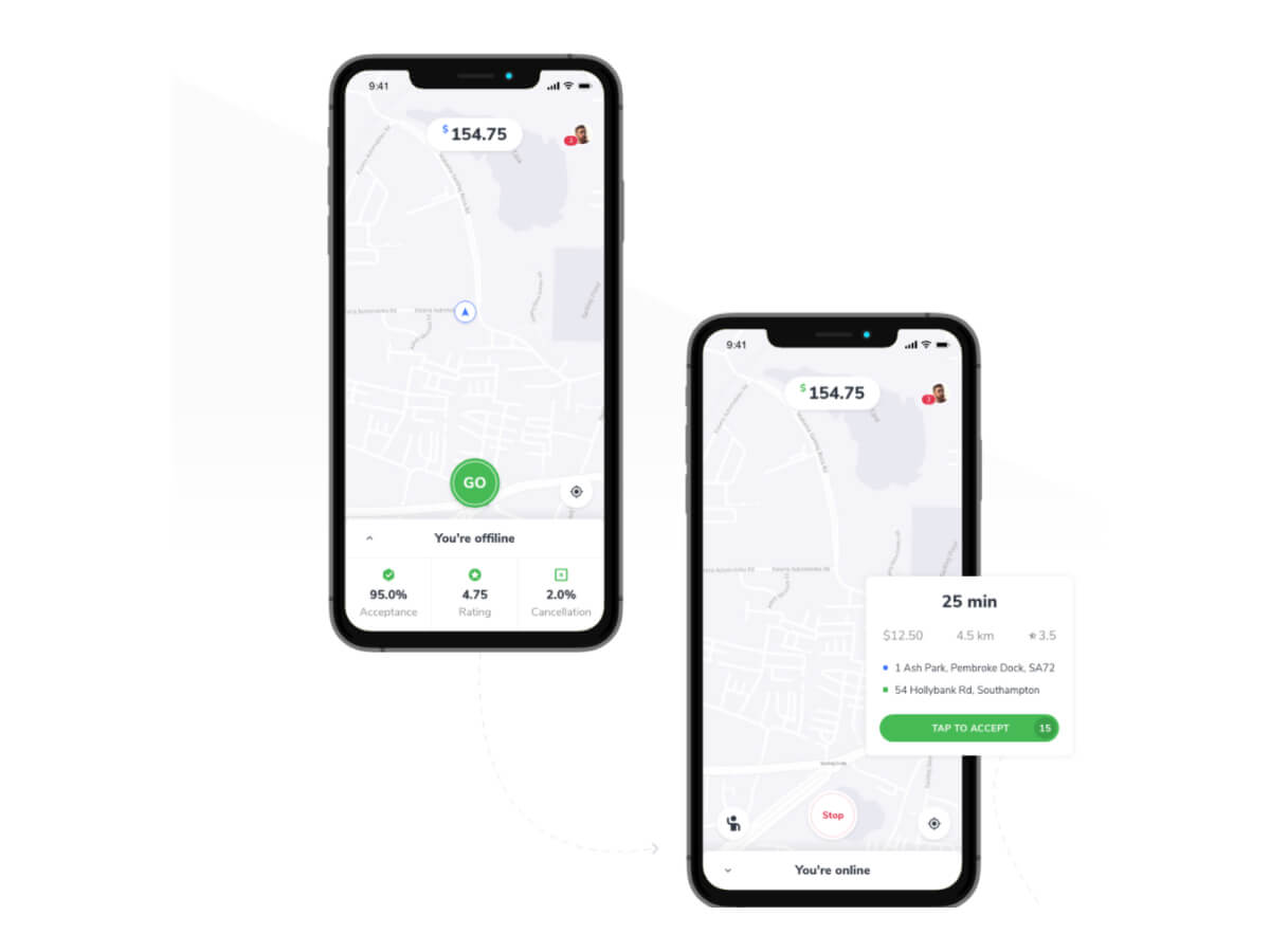 Taxi Driver Adobe XD App